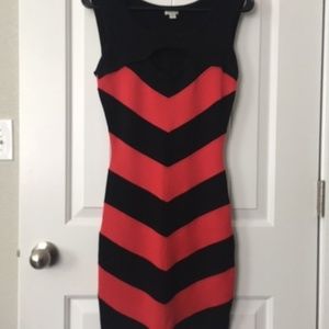 Guess Sweater Dress, Size Small, Black and Red
